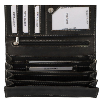 Kožená peňaženka čierna so vzorom - Tomas Mayana