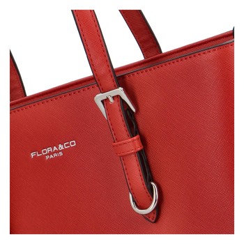 Dámska kabelka cez plece saffiano červená - FLORA&CO Aileen