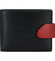 Hladká pánska čierno červená kožená peňaženka - Tomas 76VT