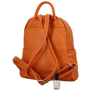 Dámsky kožený batoh oranžový - Delami Vera Pelle Heylo