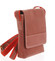 Kožená pánska crossbody taška na doklady červená brúsená 0213