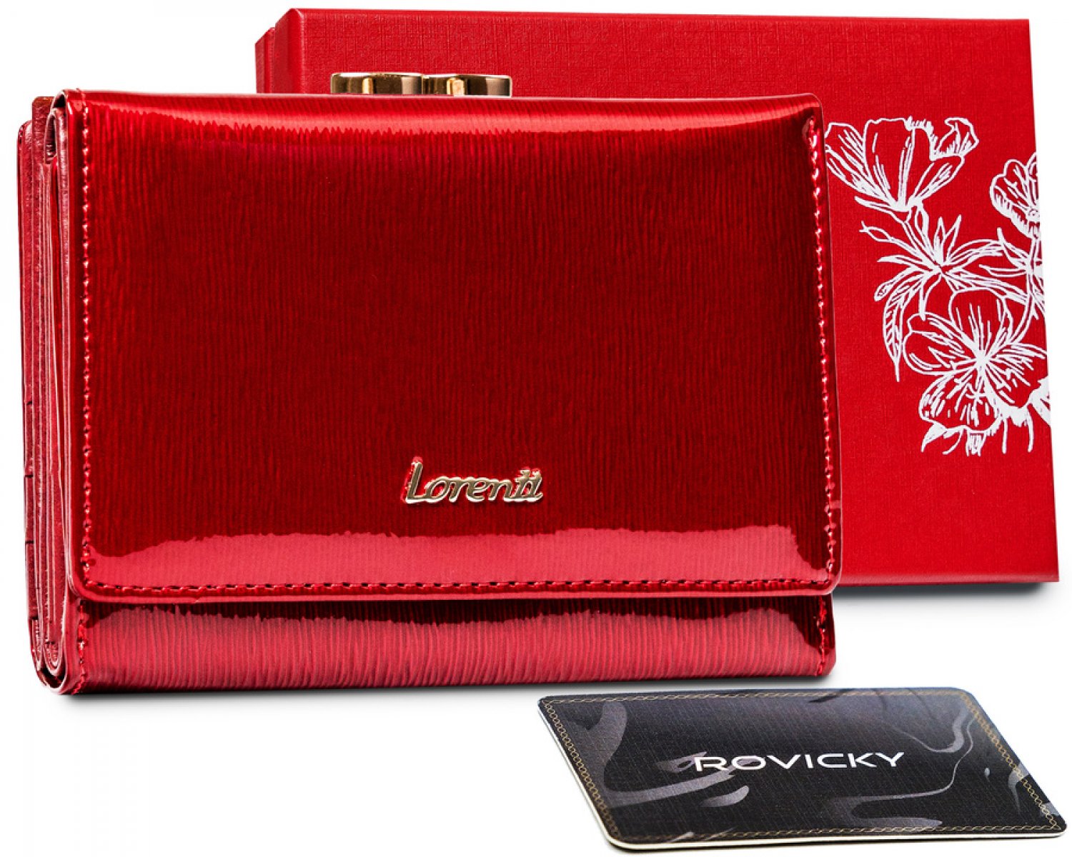 Dámska červená retro peňaženka lakovaná - Lorenti 1509 SH