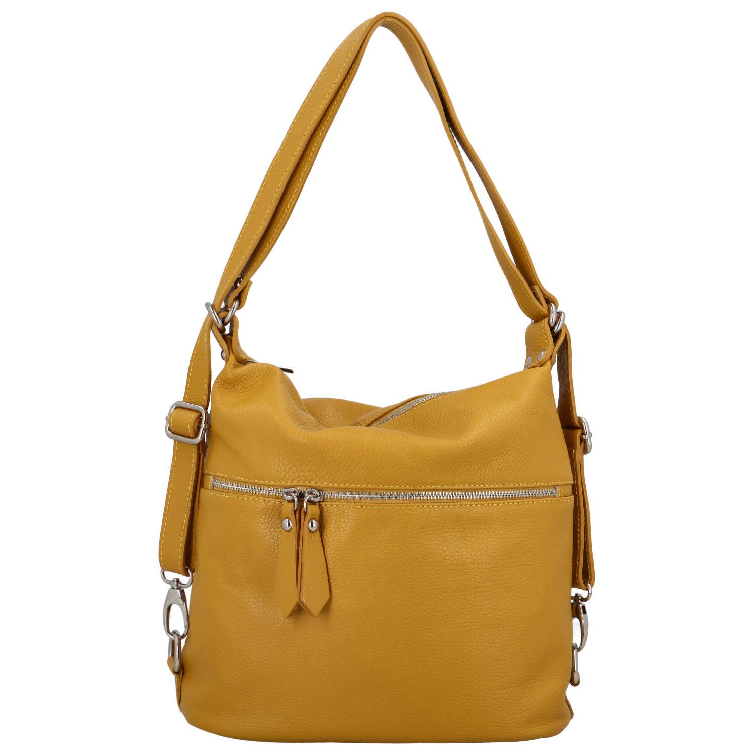 Dámska kožená kabelka batoh žltá - ItalY Nadinea