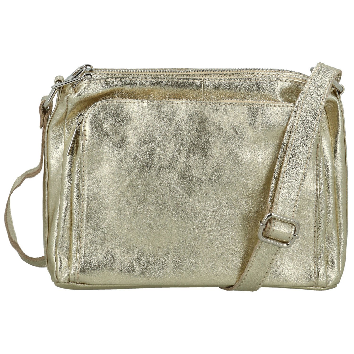 Dámska kožená crossbody kabelka zlatá - Delami Vera Pelle Bandit