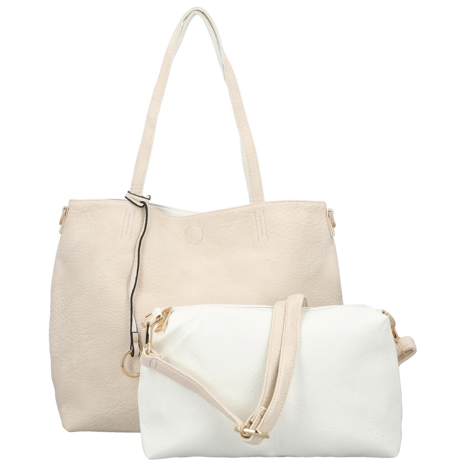 Dámska moderná kabelka cez rameno béžová - Firenze Prestige 2v1