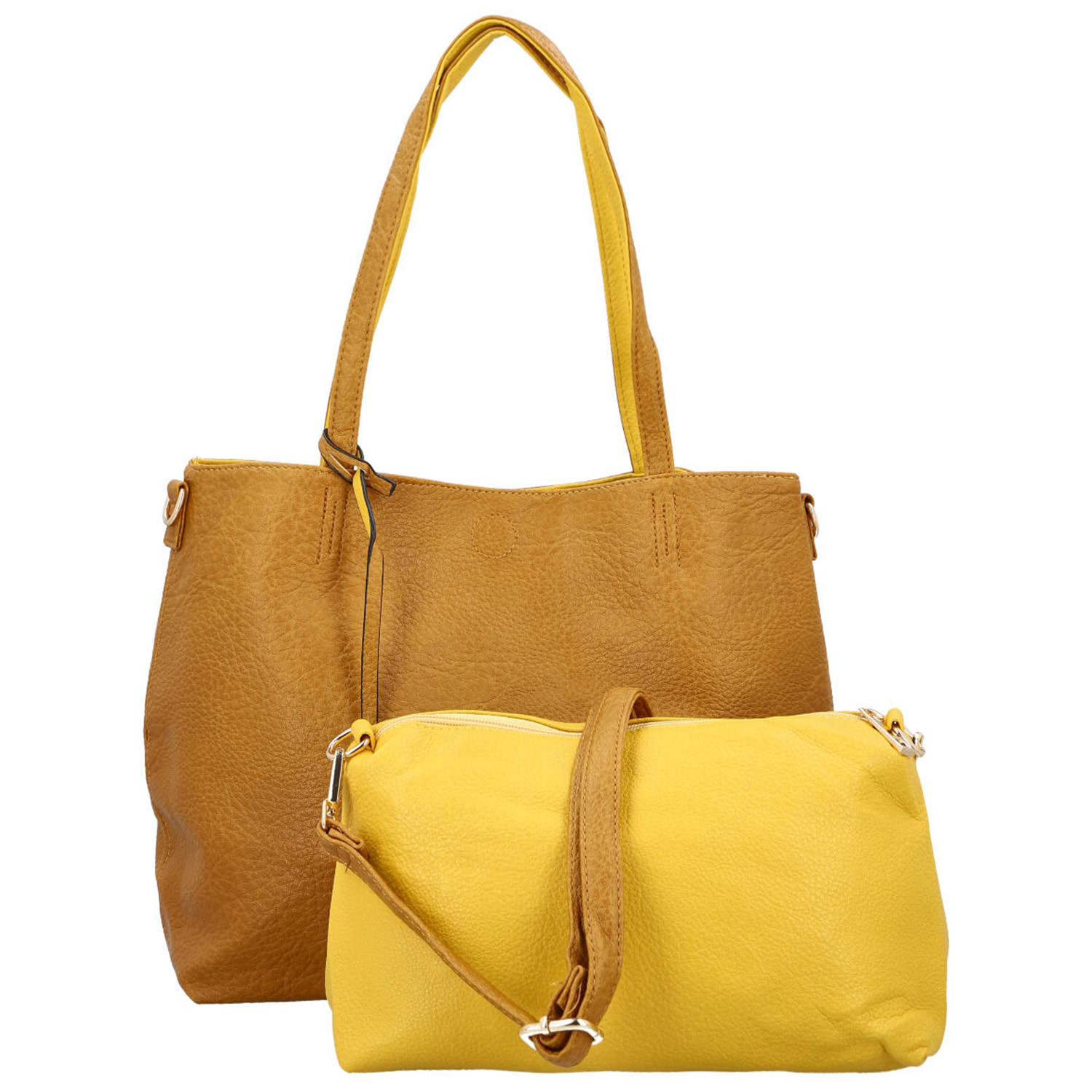 Dámska moderná kabelka cez rameno koňaková - Firenze Prestige 2v1