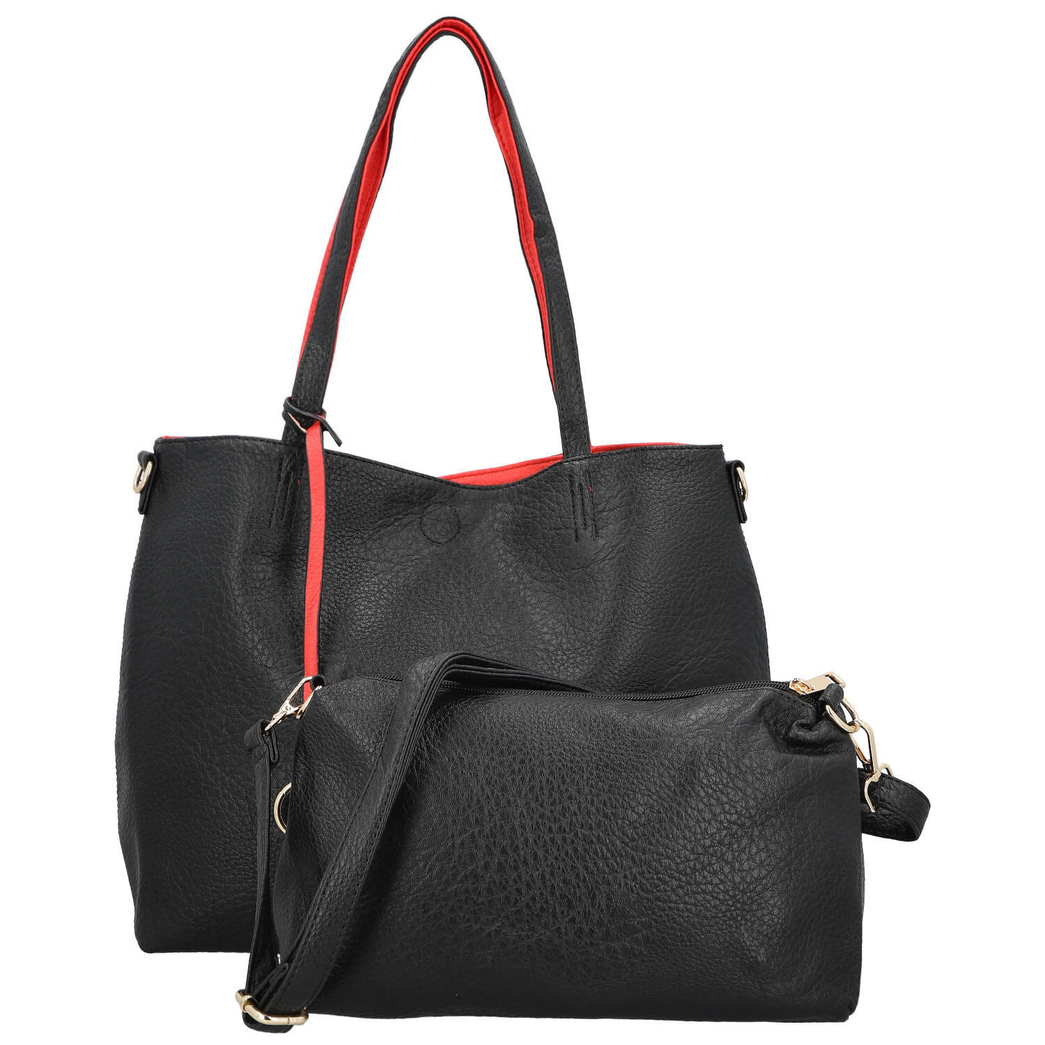 Dámska moderná kabelka cez rameno čierna - Firenze Prestige 2v1