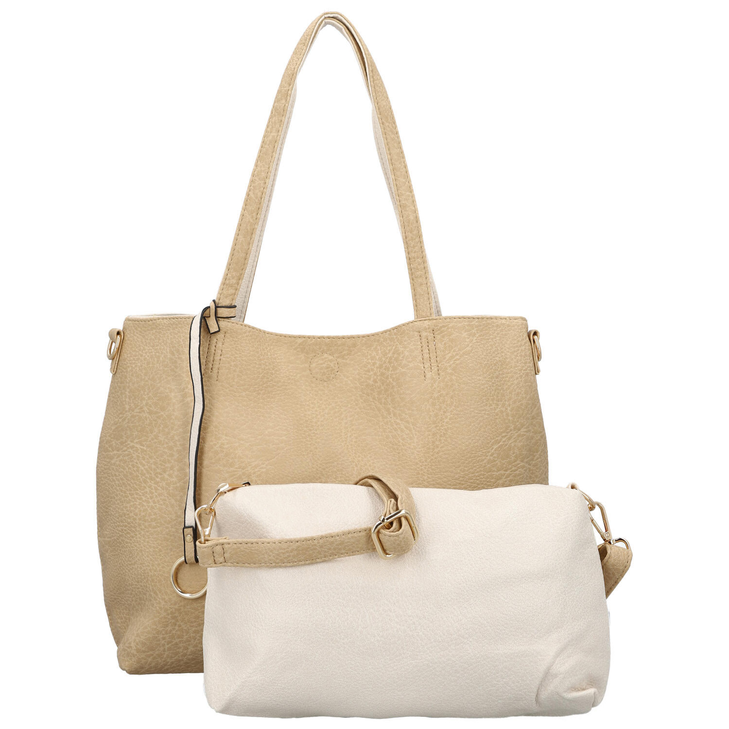 Dámska moderná kabelka cez rameno tmavo béžová - Firenze Prestige 2v1