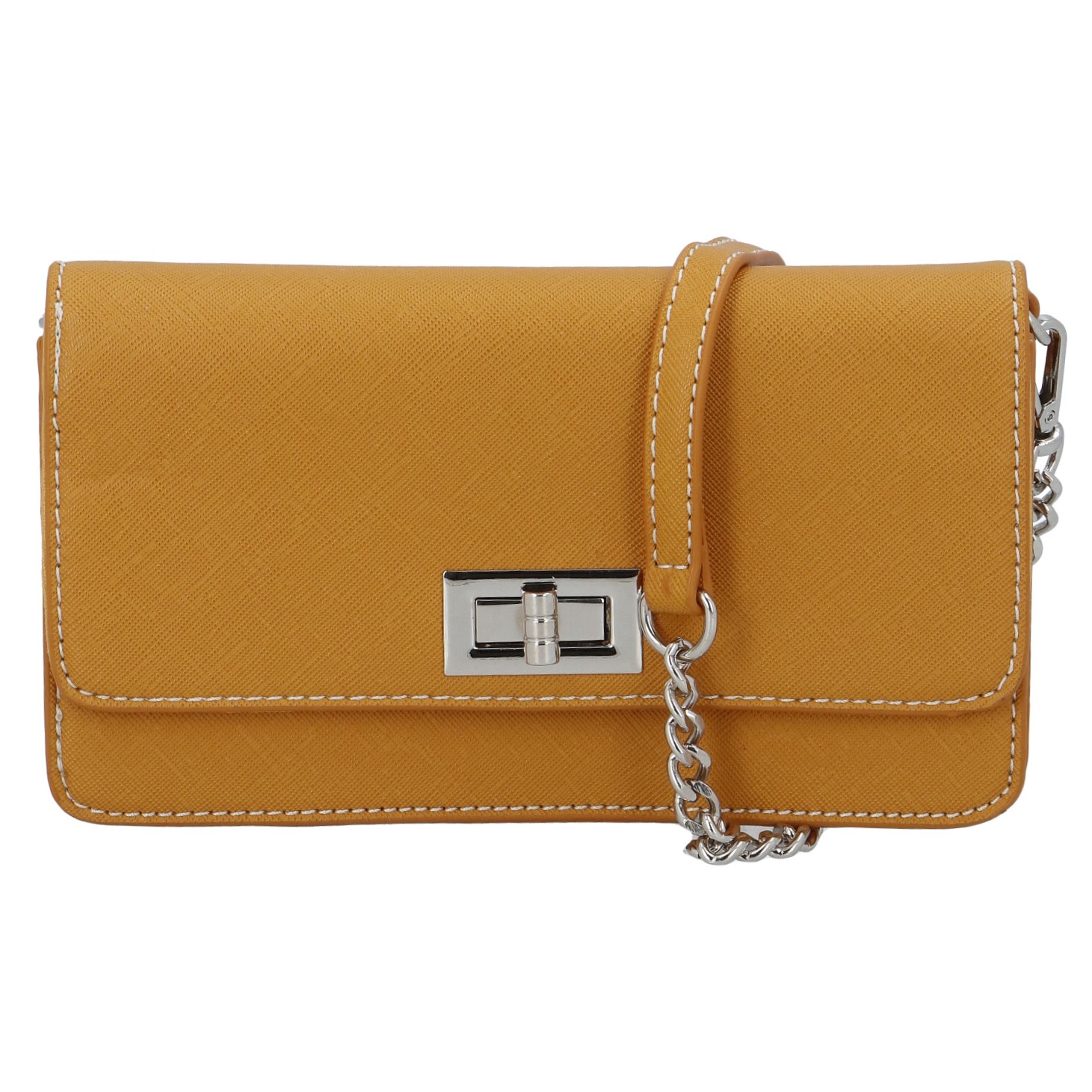 Malá dámska crossbody kabelka tmavožltá - David Jones Leklis