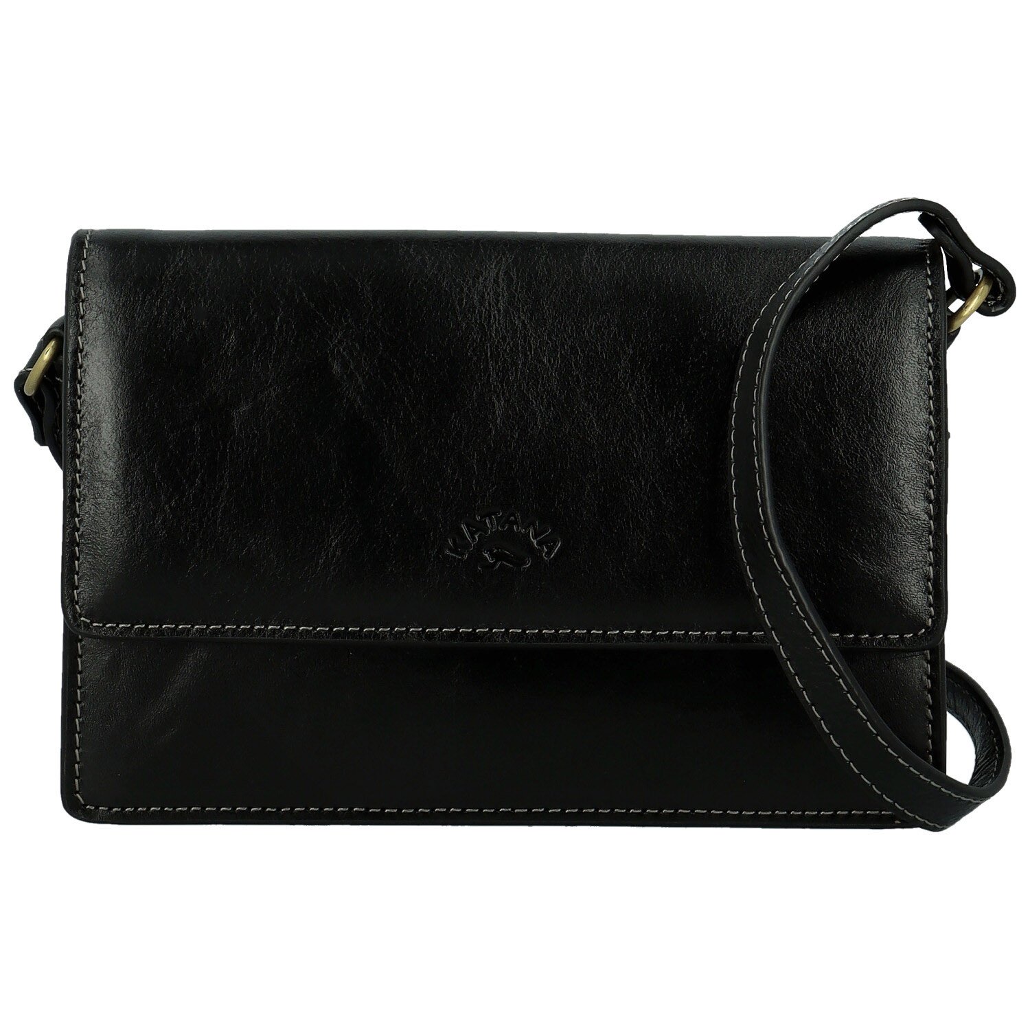 Dámska kožená crossbody kabelka čierna - Katana Saire