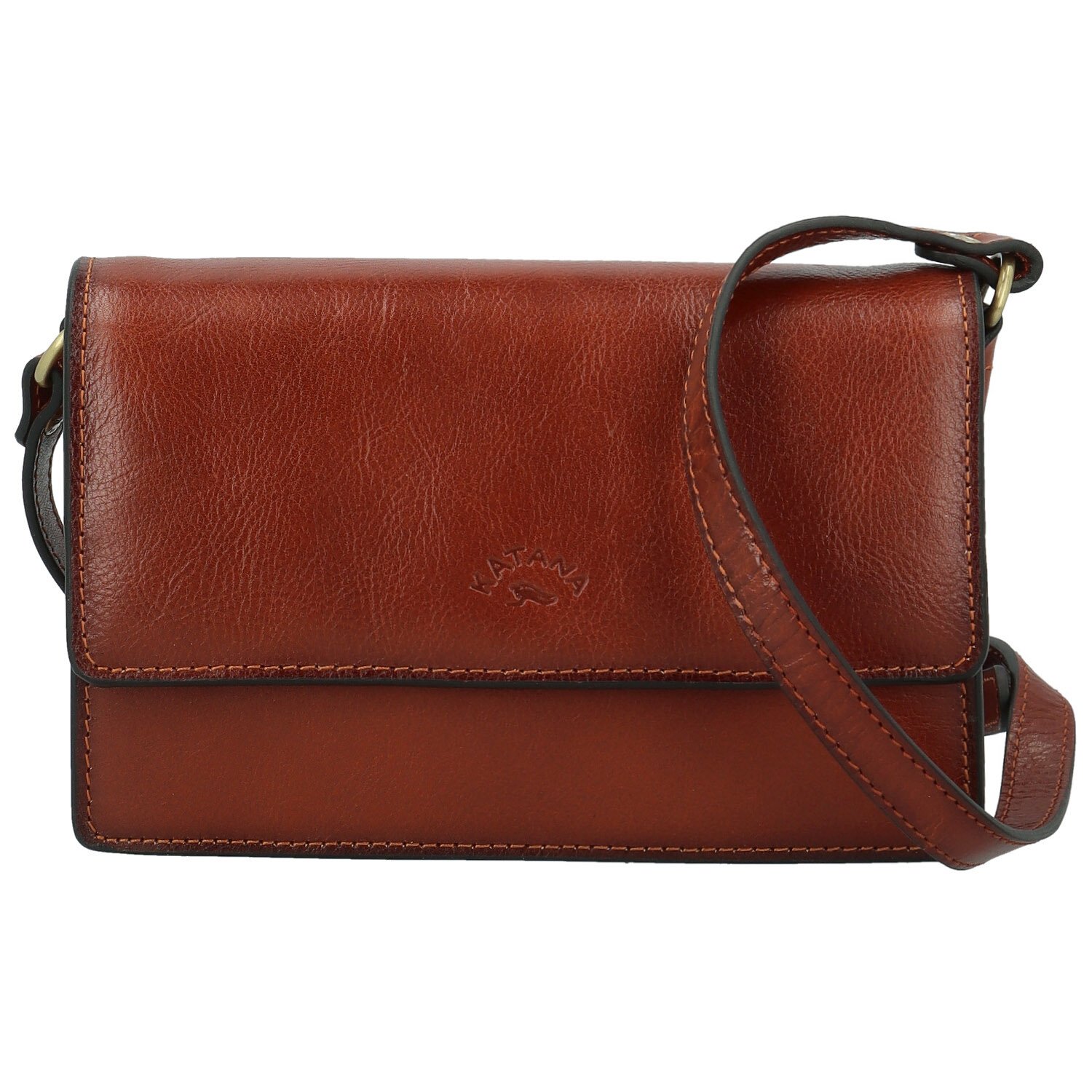 Dámska kožená crossbody kabelka hnedá - Katana Saire