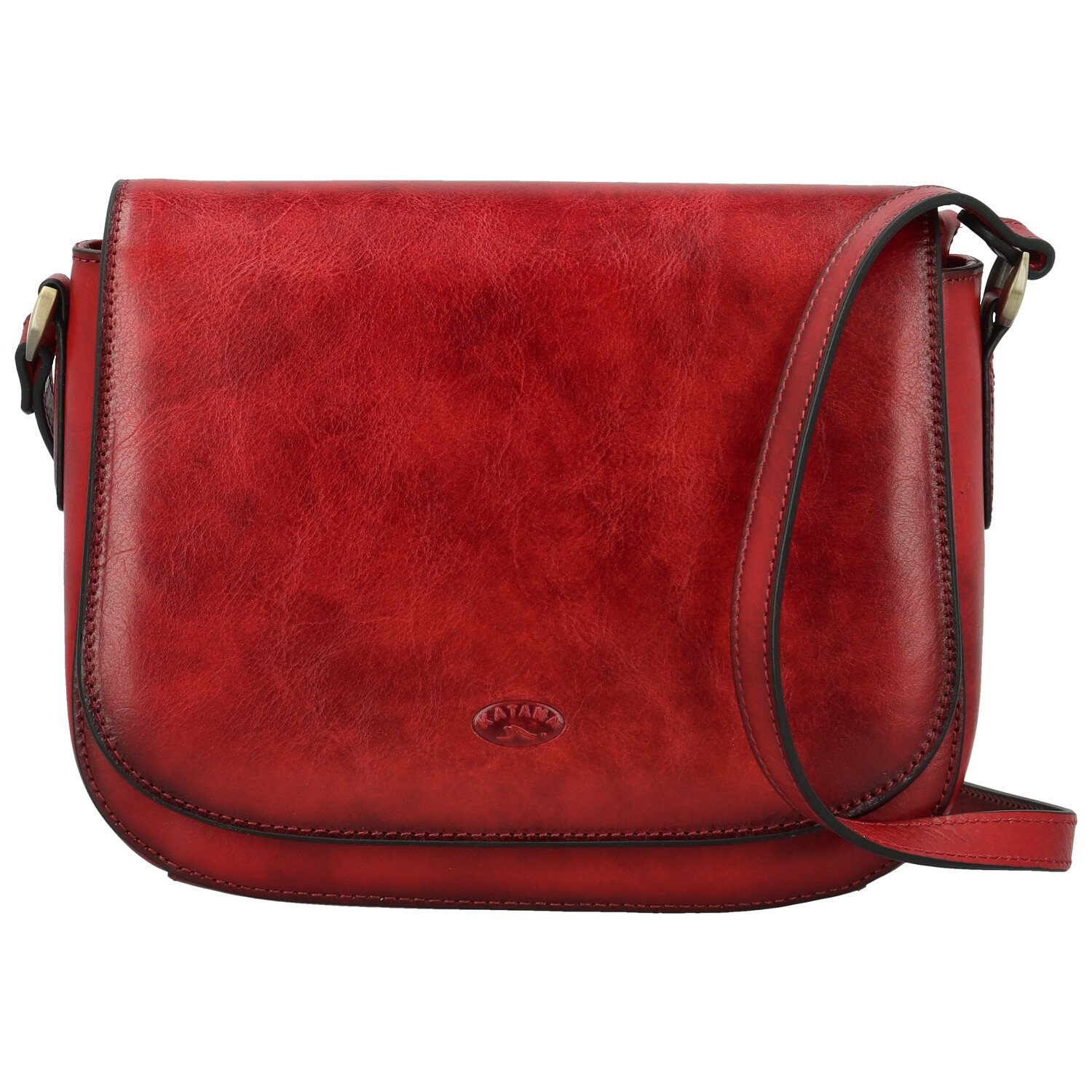 Dámska kožená crossbody kabelka vínová - Katana Pure