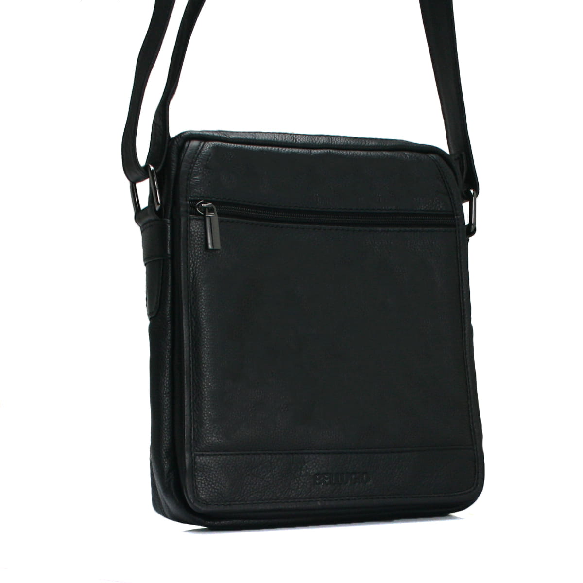 Pánska kožená crossbody taška čierna - Bellugio Hayes