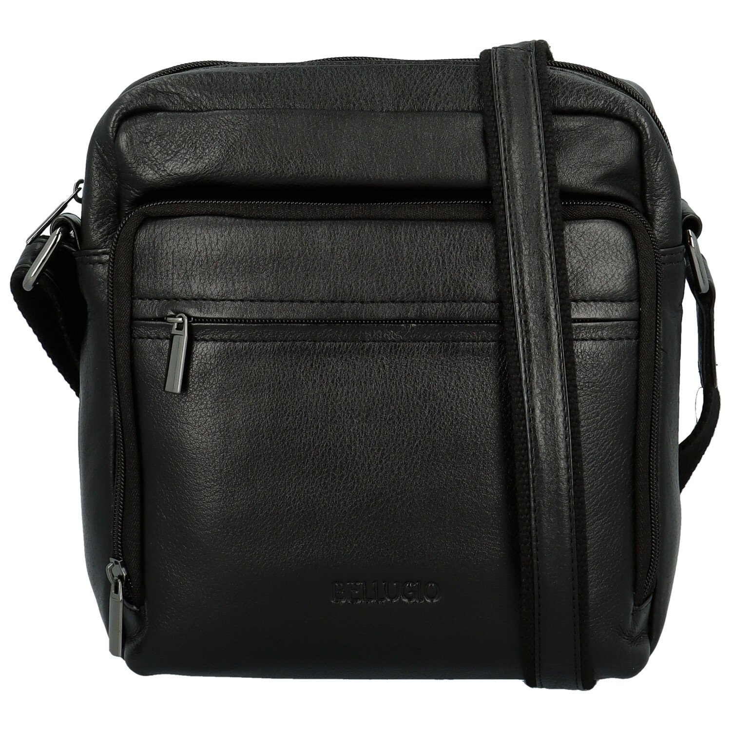 Pánska kožená crossbody taška čierna - Bellugio Dagoma