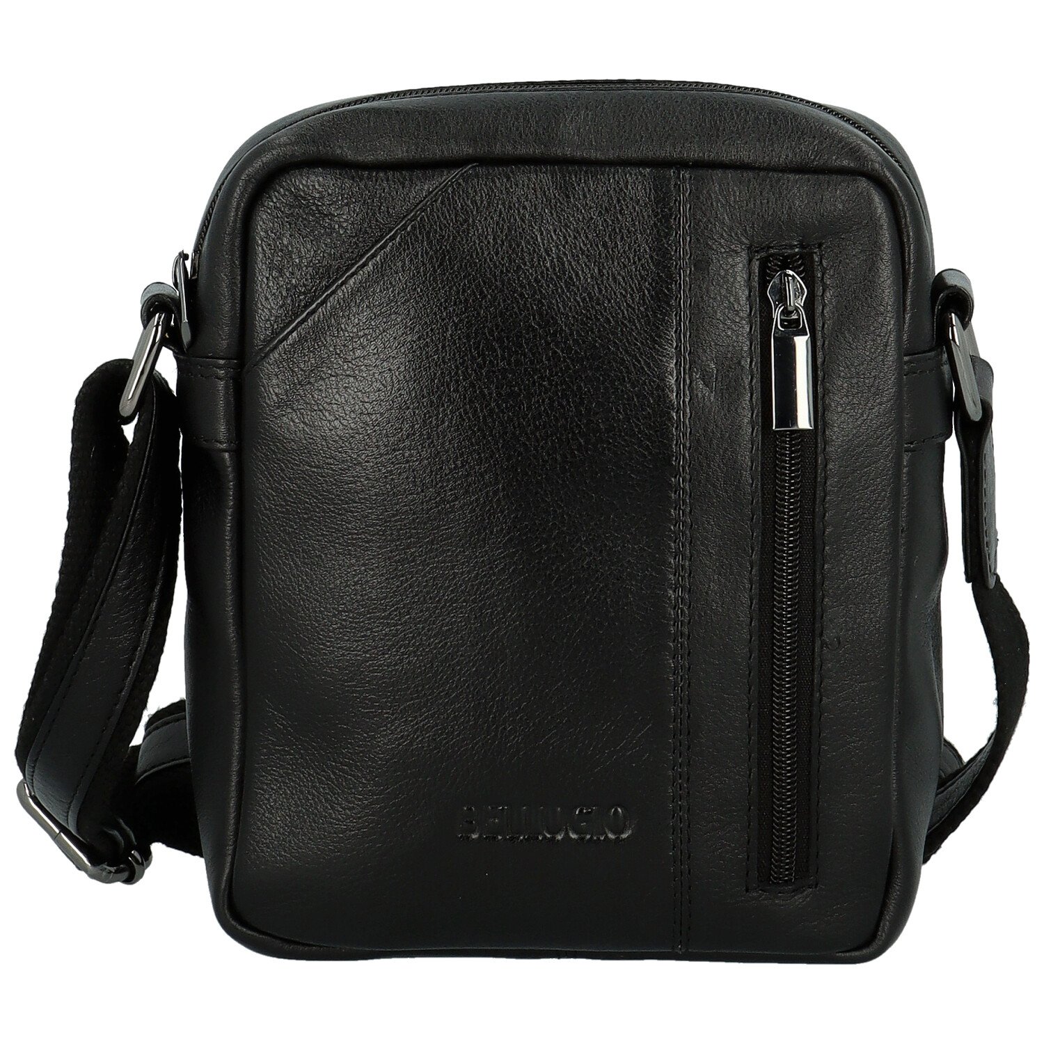 Pánska kožená crossbody taška čierna - Bellugio Pedro