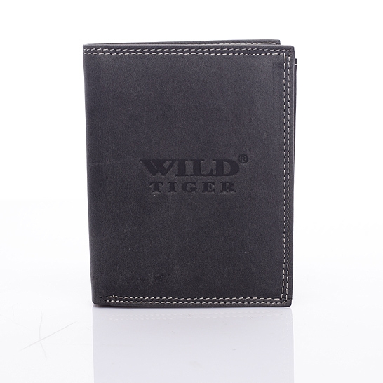 Pánska kožená peňaženka čierna - Wild Piotr