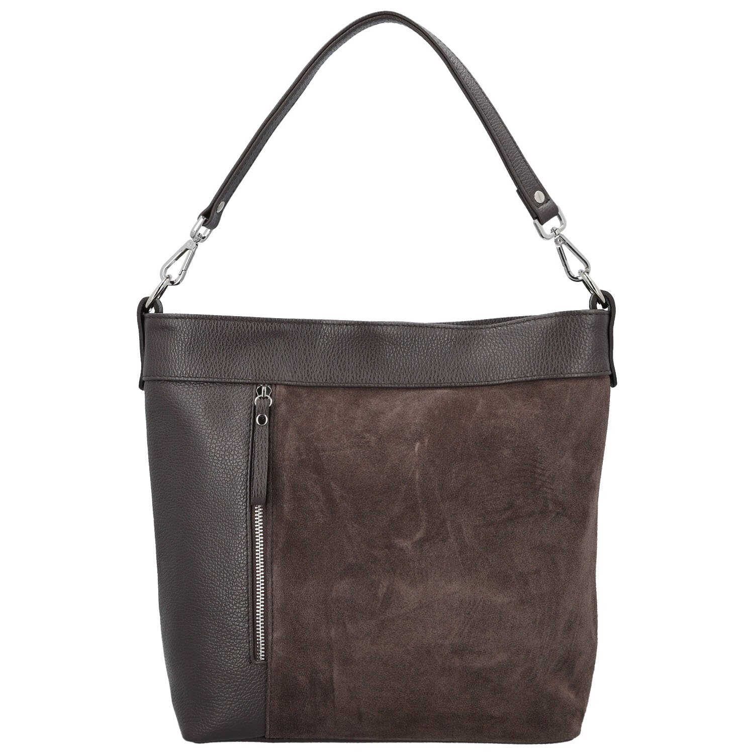 Dámska kožená kabelka do ruky tmavo hnedá - Delami Vera Pelle Aneli