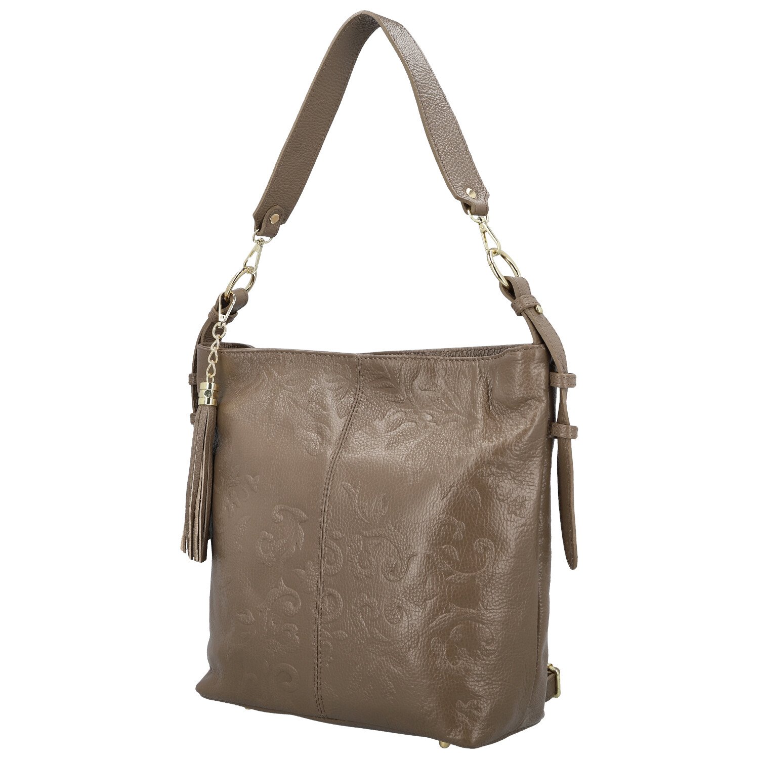 Dámska kožená kabelka do ruky taupe - Delami Vera Pelle Moshe