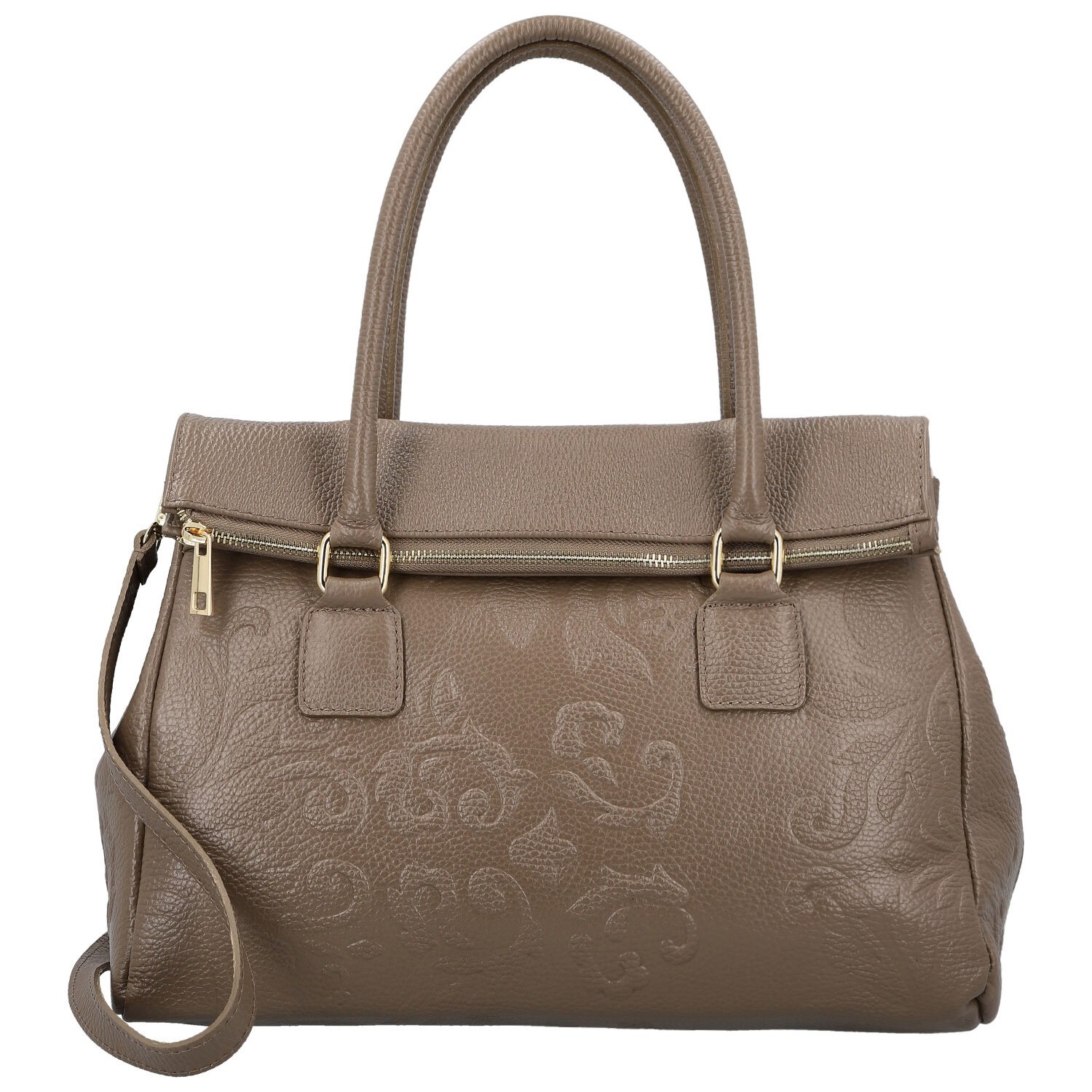 Dámska kožená kabelka do ruky taupe - Delami Vera Pelle Arjana