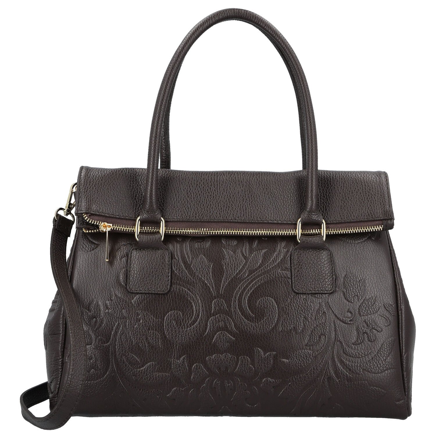 Dámska kožená kabelka do ruky tmavo hnedá - Delami Vera Pelle Arjana