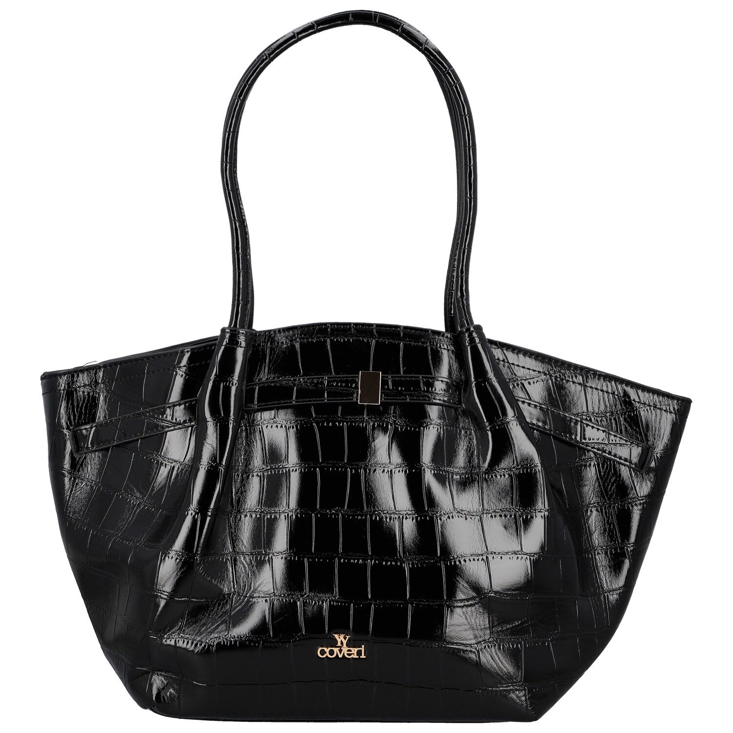 Luxusná dámska koženková kabelka na rameno Moiry, čierna