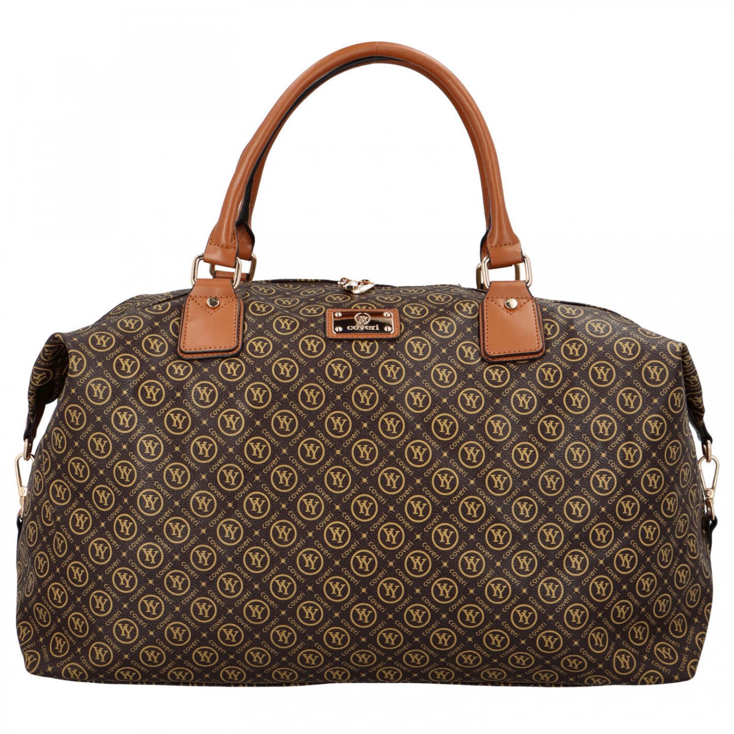 Dámska cestovná taška tmavo hnedá - Coveri Lettero