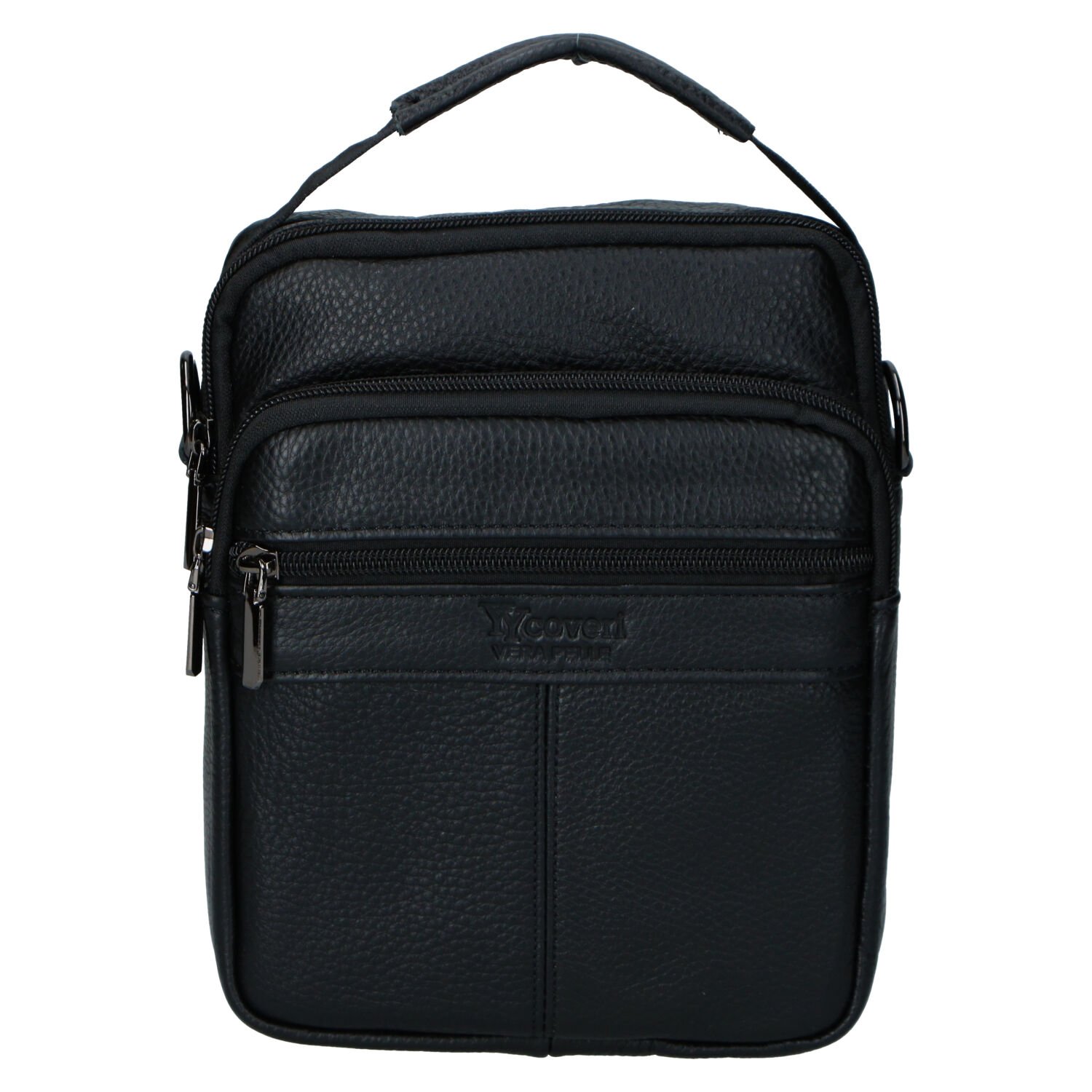 Pánska kožená crossbody taška čierna - Coveri Kristof