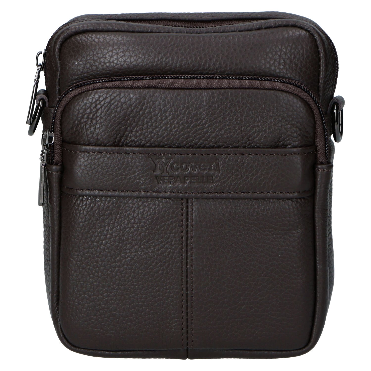 Pánska kožená crossbody taška coffee - Coveri Fabien