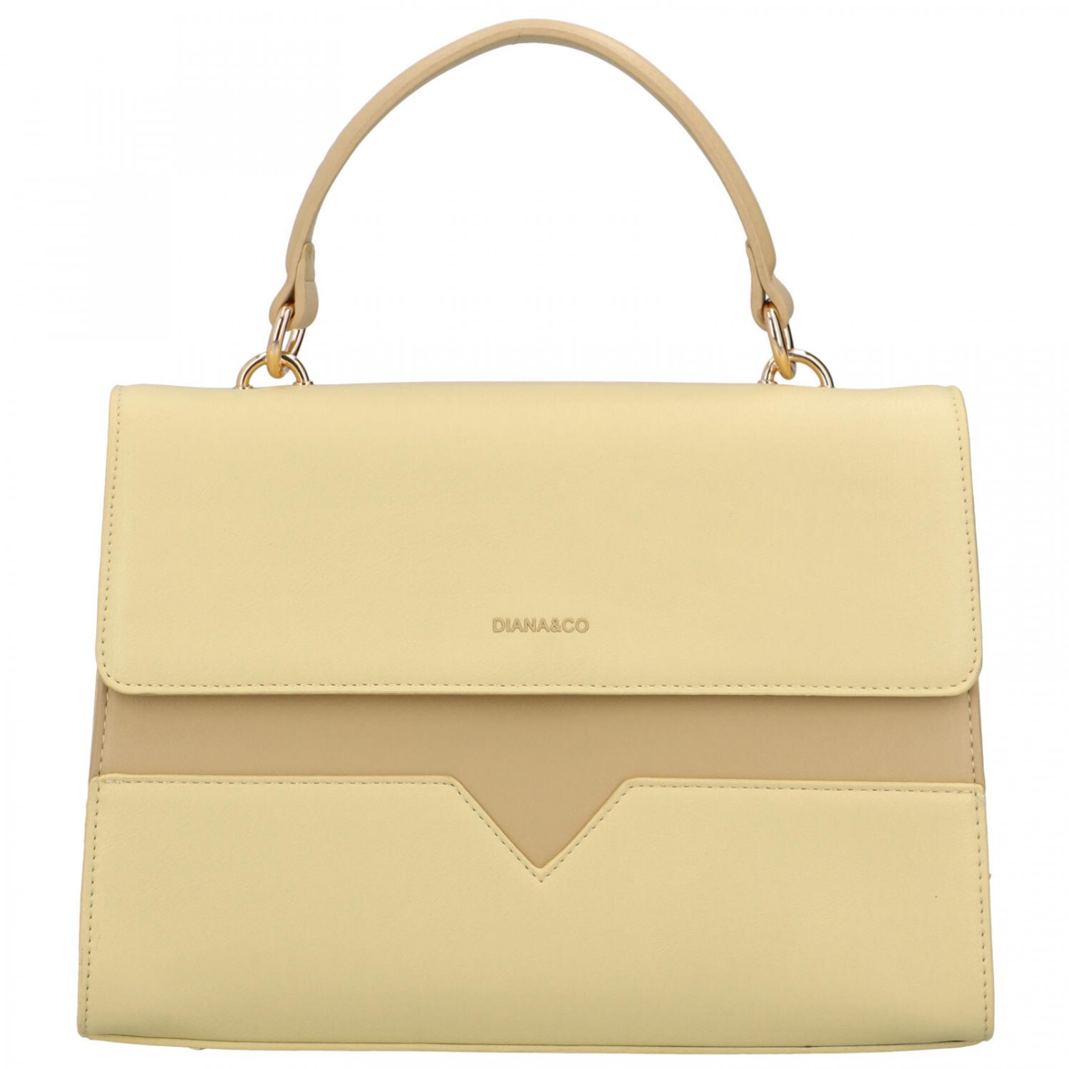 Dámska kabelka do ruky svetložltá - DIANA & CO Perforny