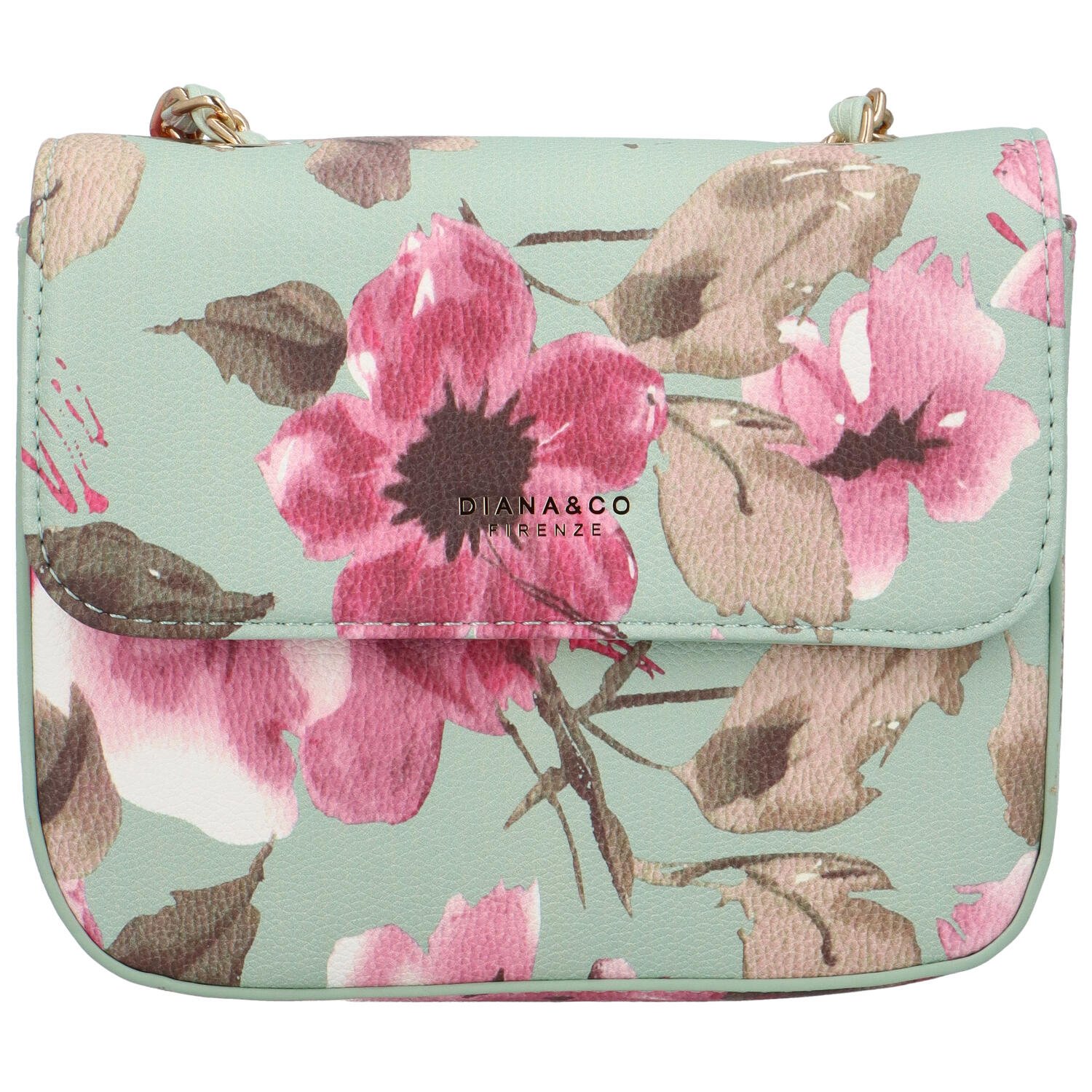Dámska crossbody kabelka bledozelená - DIANA & CO Melly Flower