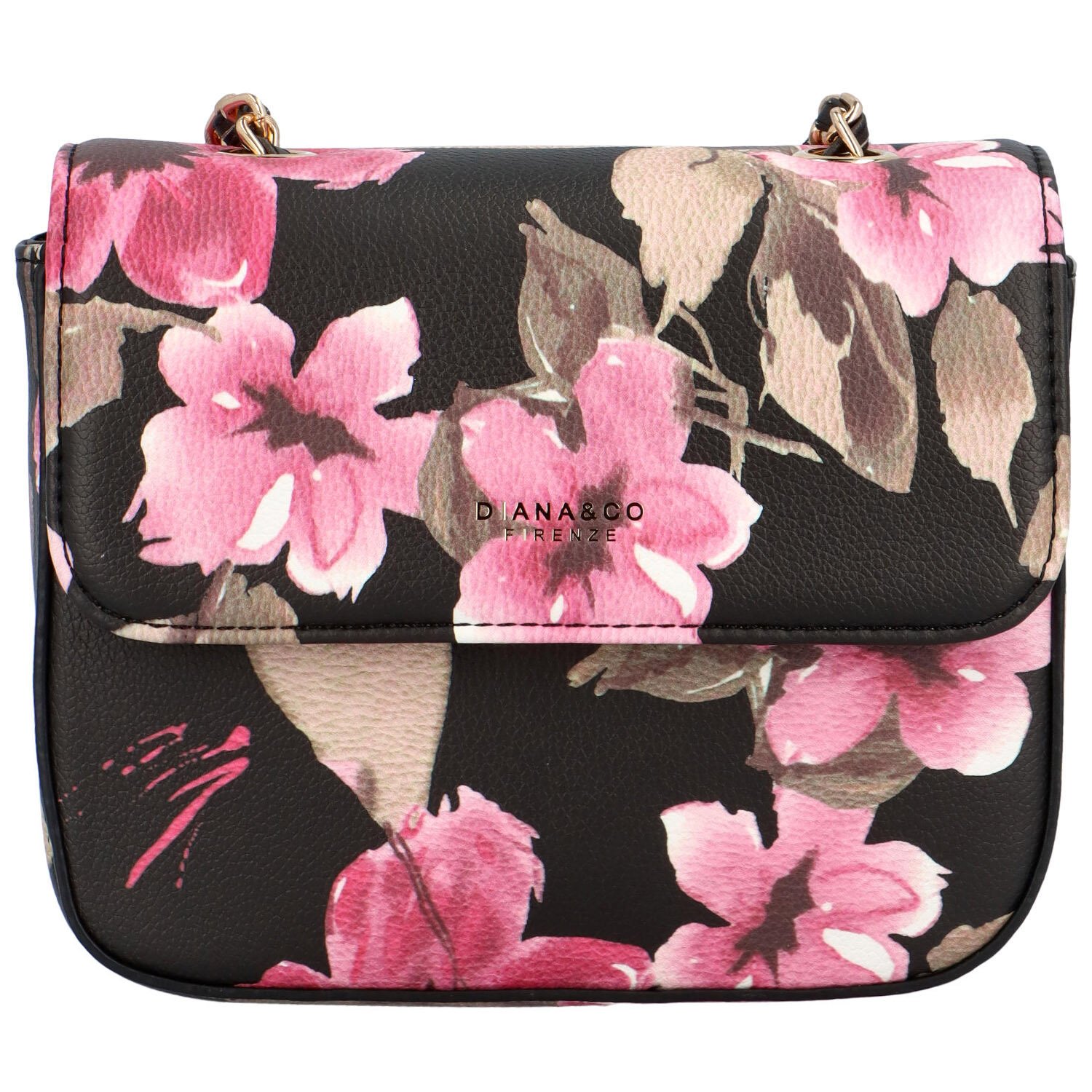 Dámska crossbody kabelka čierna - DIANA & CO Melly Flower