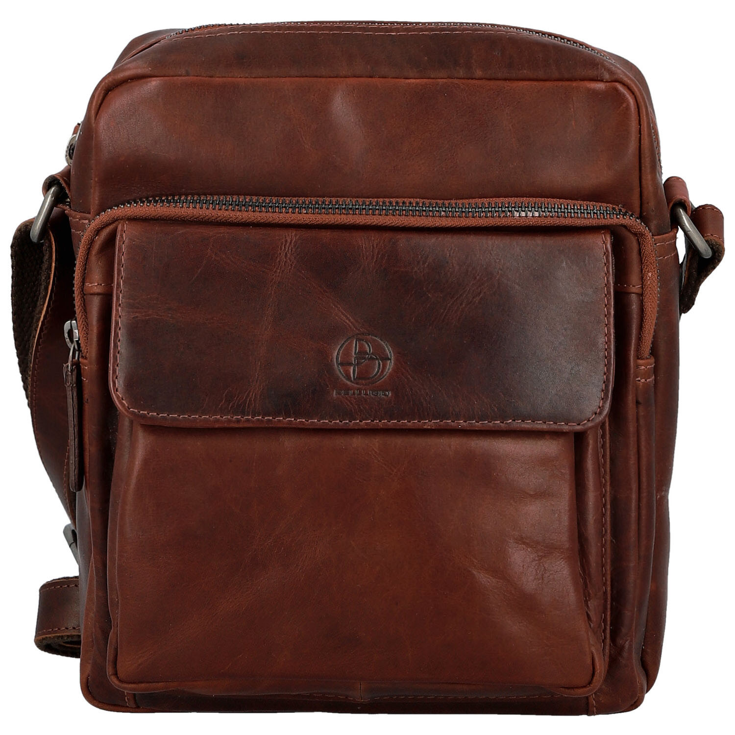 Pánska kožená crossbody taška tmavo hnedá - Bellugio Kalei