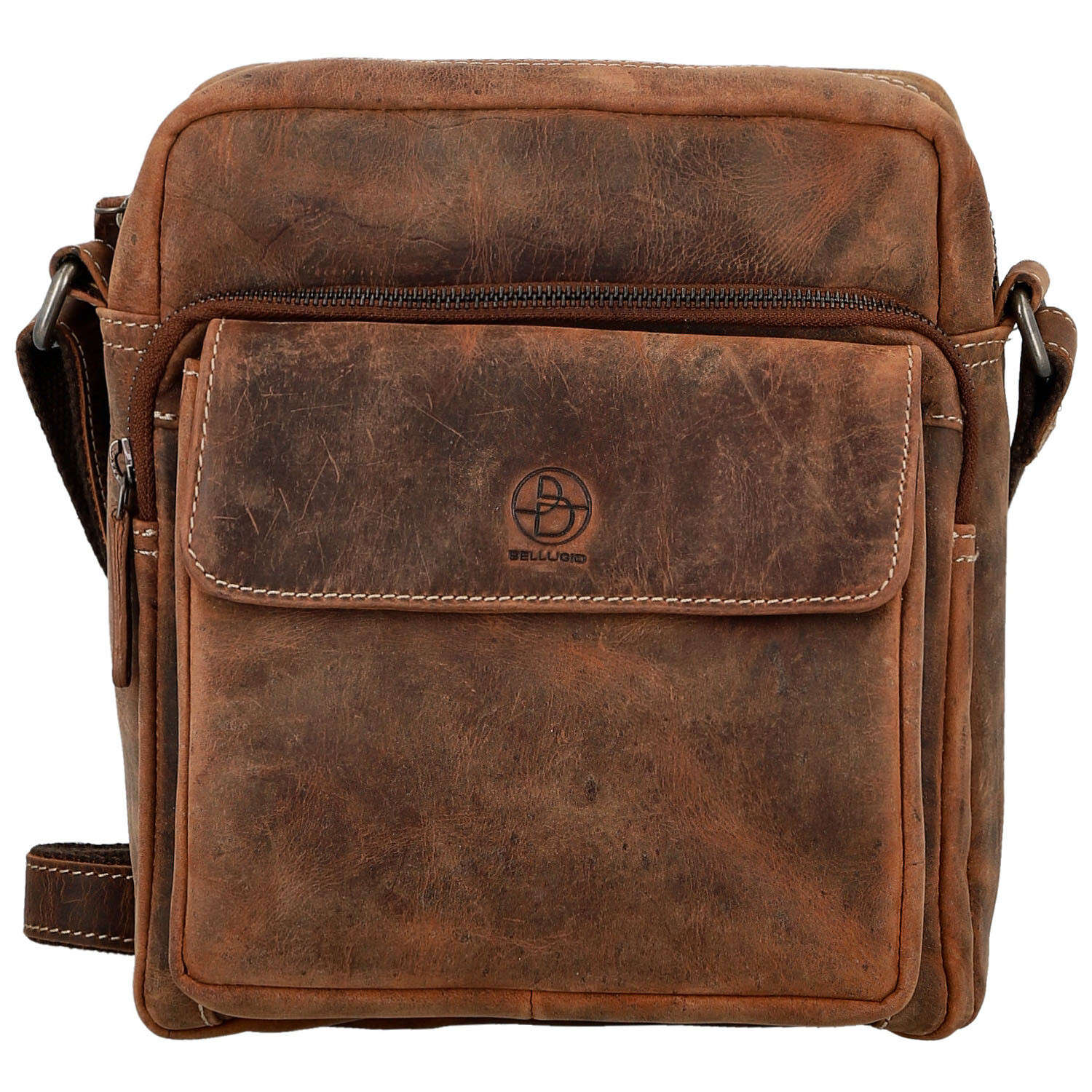 Pánska kožená crossbody taška hnedá - Bellugio Kalei