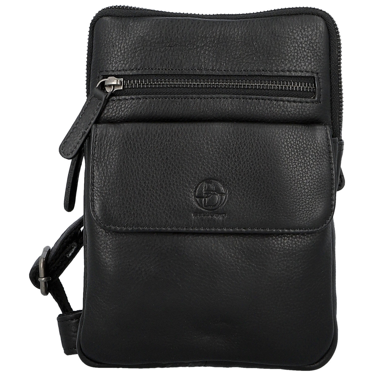 Pánska kožená crossbody taška čierna - Bellugio Veren