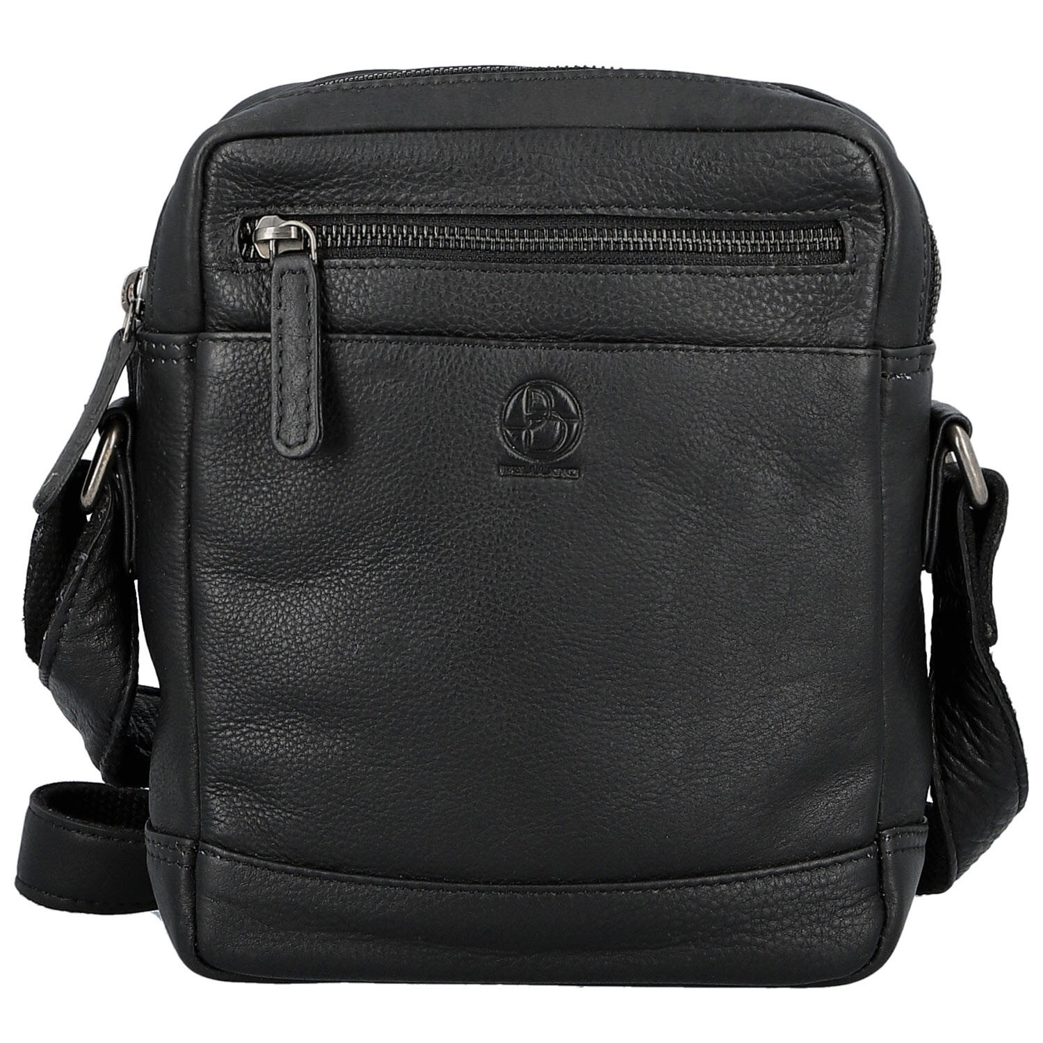 Pánska kožená crossbody taška čierna - Bellugio Serchio