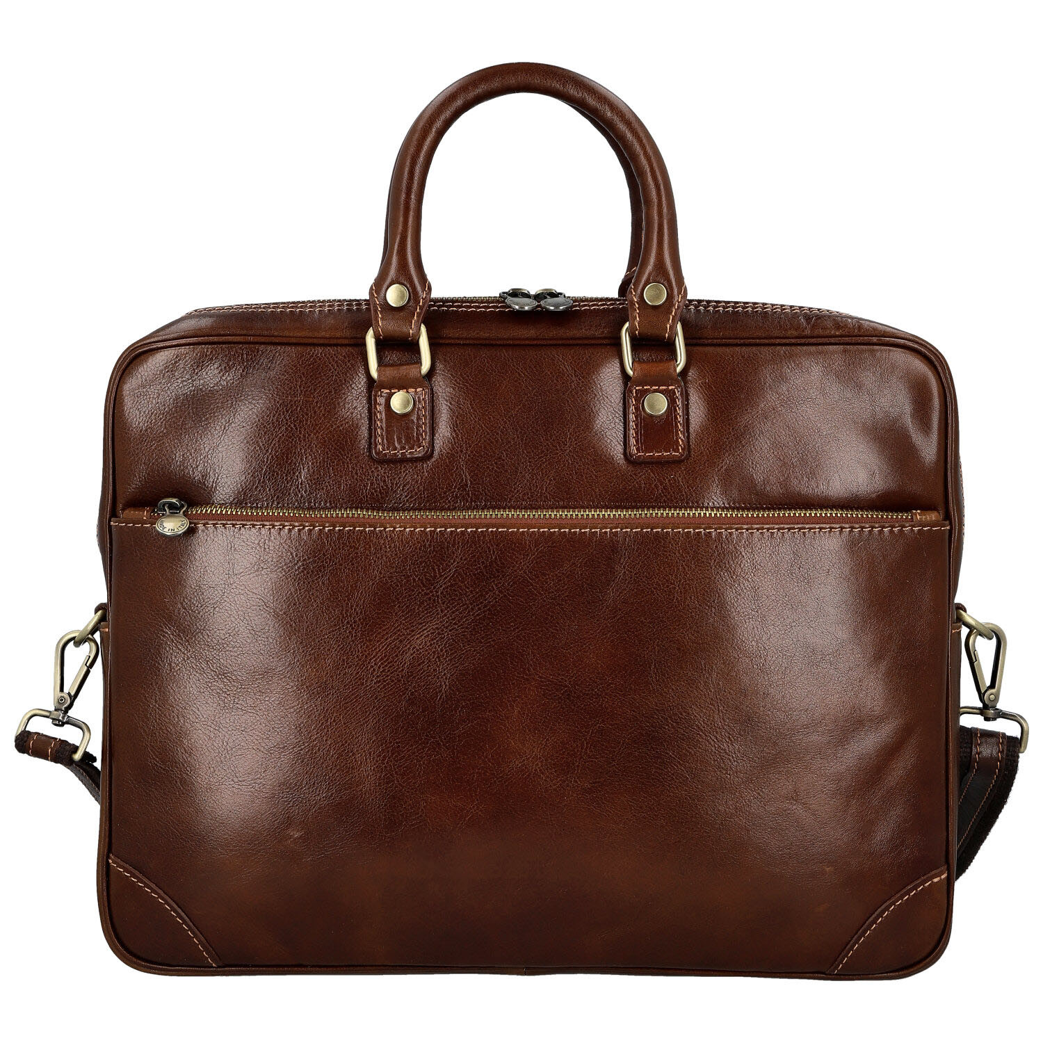 Kožená business taška hnedá - Delami Vera Pelle Evarist