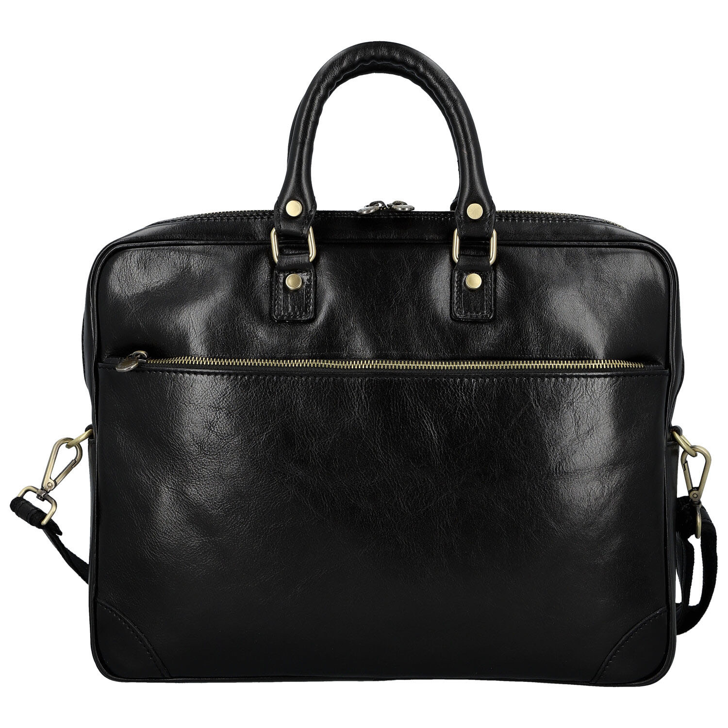 Kožená business taška čierna - Delami Vera Pelle Evarist