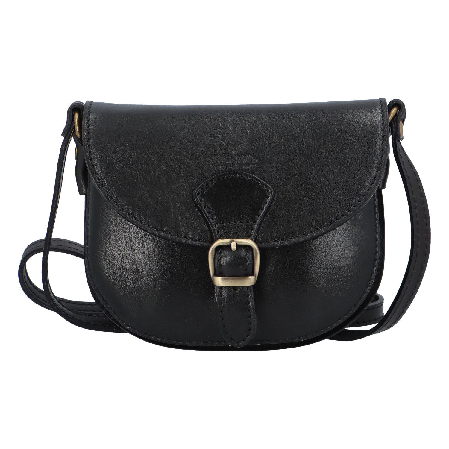 Dámska kožená crossbody kabelka čierna - ItalY Isabella