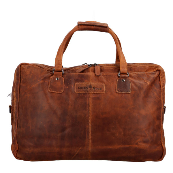 Cestovná kožená taška koňaková - GreenWood Surafel