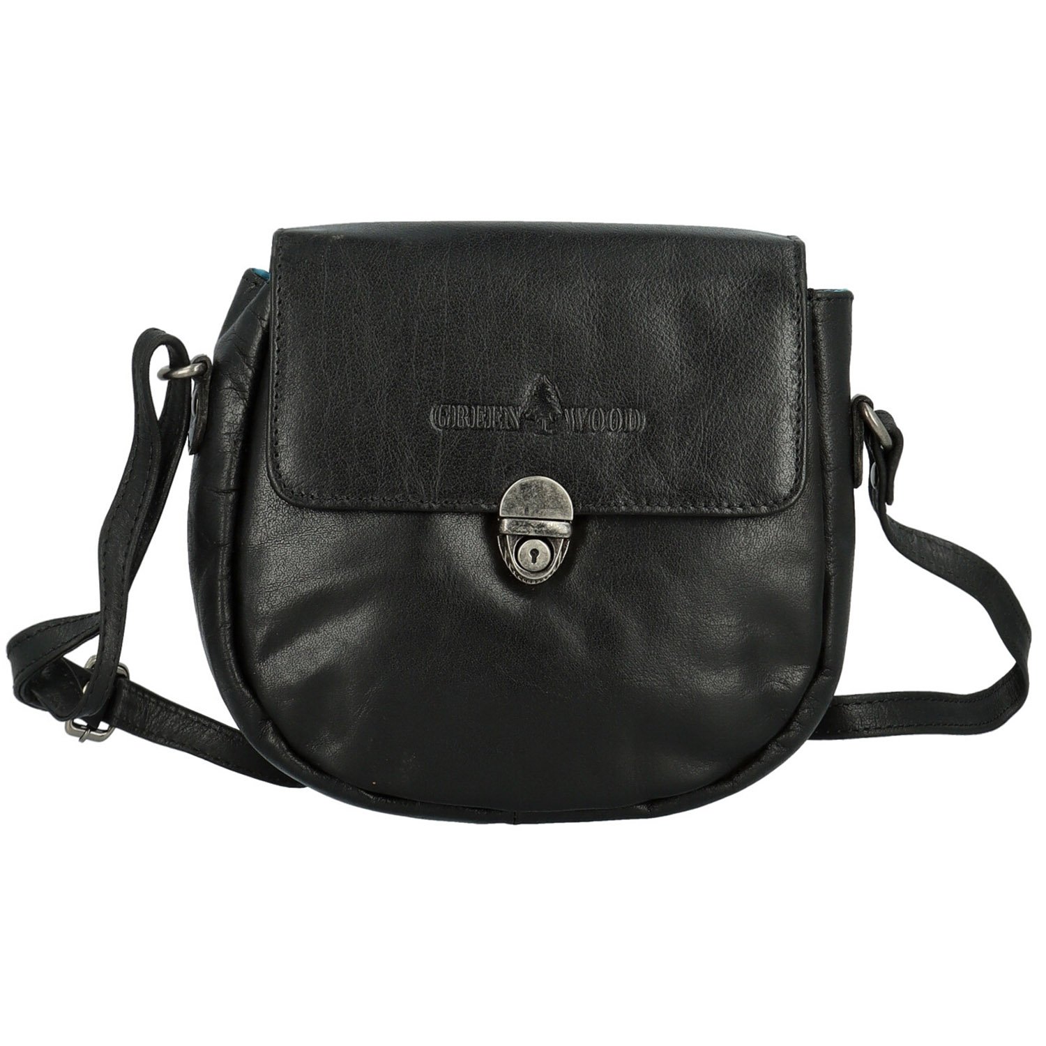 Dámska kožená crossbody kabelka čierna - Greenwood Wika
