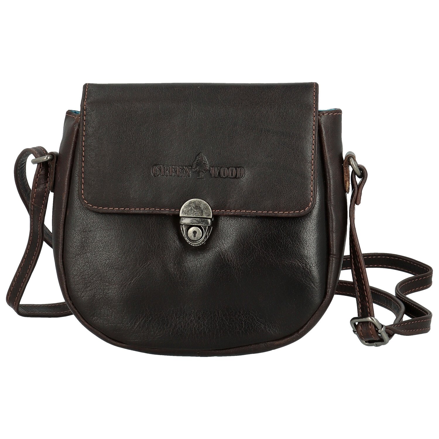 Dámska kožená crossbody kabelka tmavo hnedá - Greenwood Wika