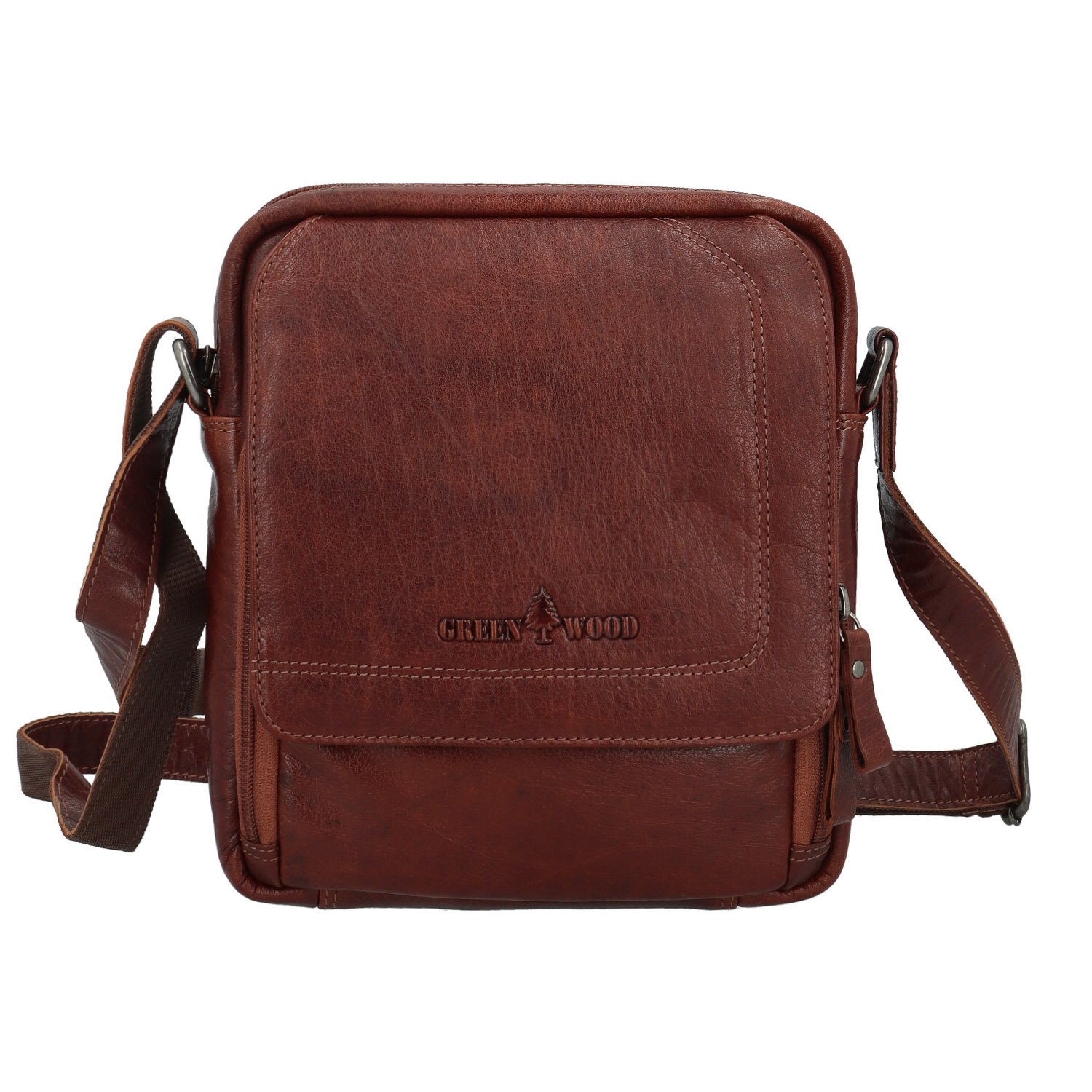 Pánska kožená crossbody taška hnedá - Greenwood Vaios