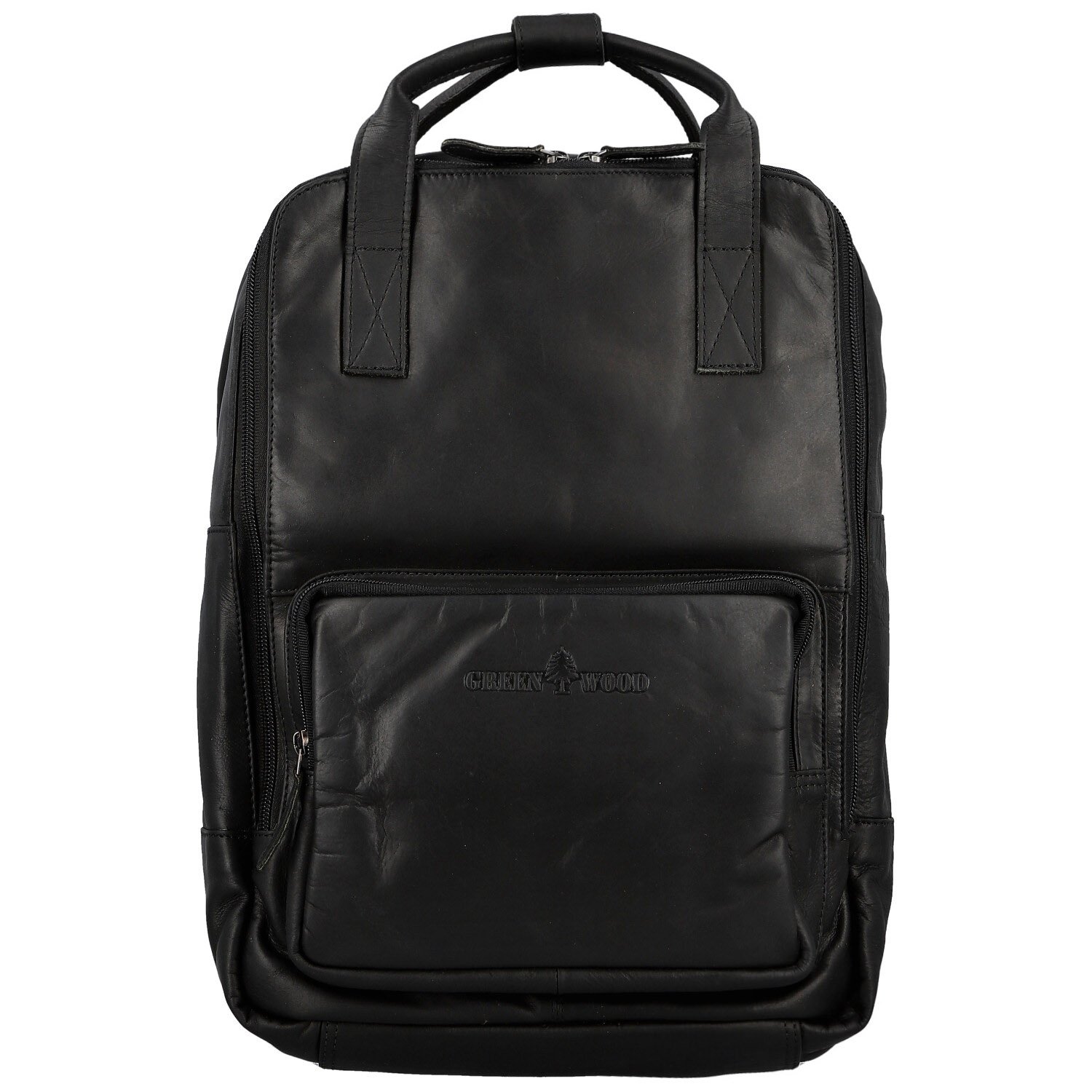 Kožený batoh čierny - GreenWood Christof