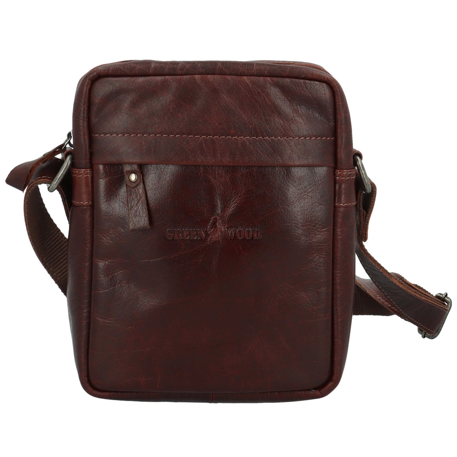 Pánska kožená crossbody taška hnedá - Greenwood Olwen