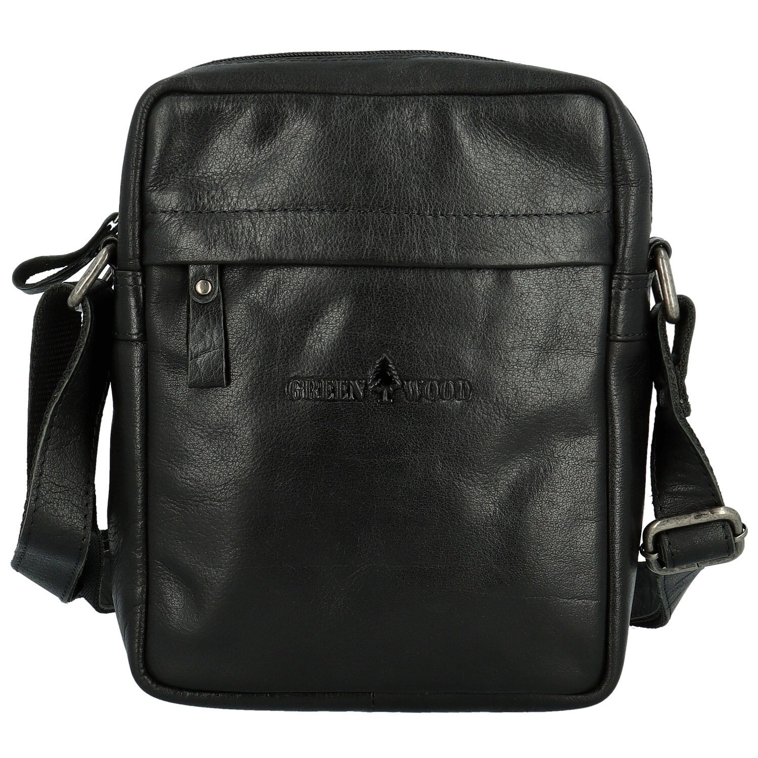 Pánska kožená crossbody taška čierna - Greenwood Olwen