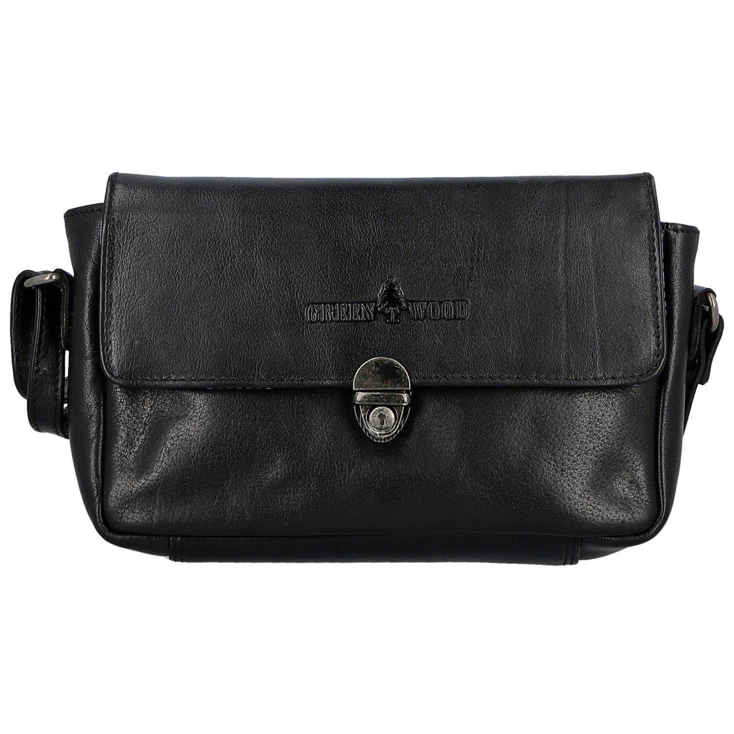 Dámska kožená crossbody kabelka čierna - Greenwood Lusine