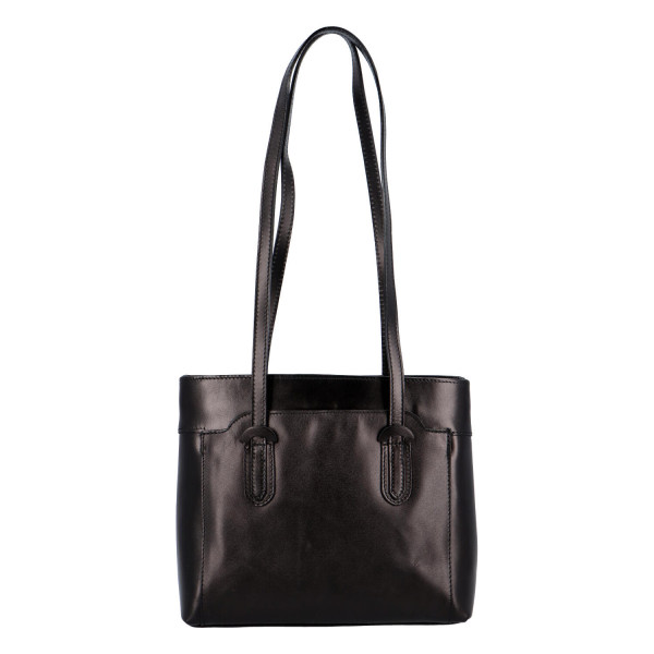 Dámska kožená kabelka cez plece čierna - ItalY Yuramia