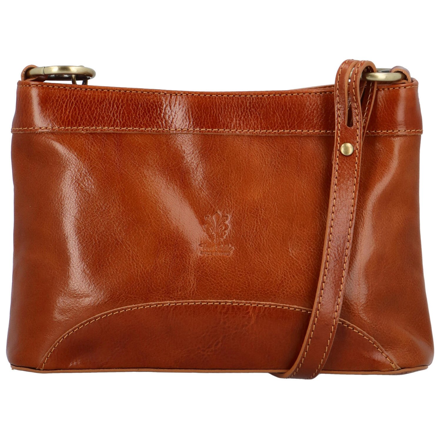 Dámska kožená crossbody kabelka koňaková - Delami Orienty