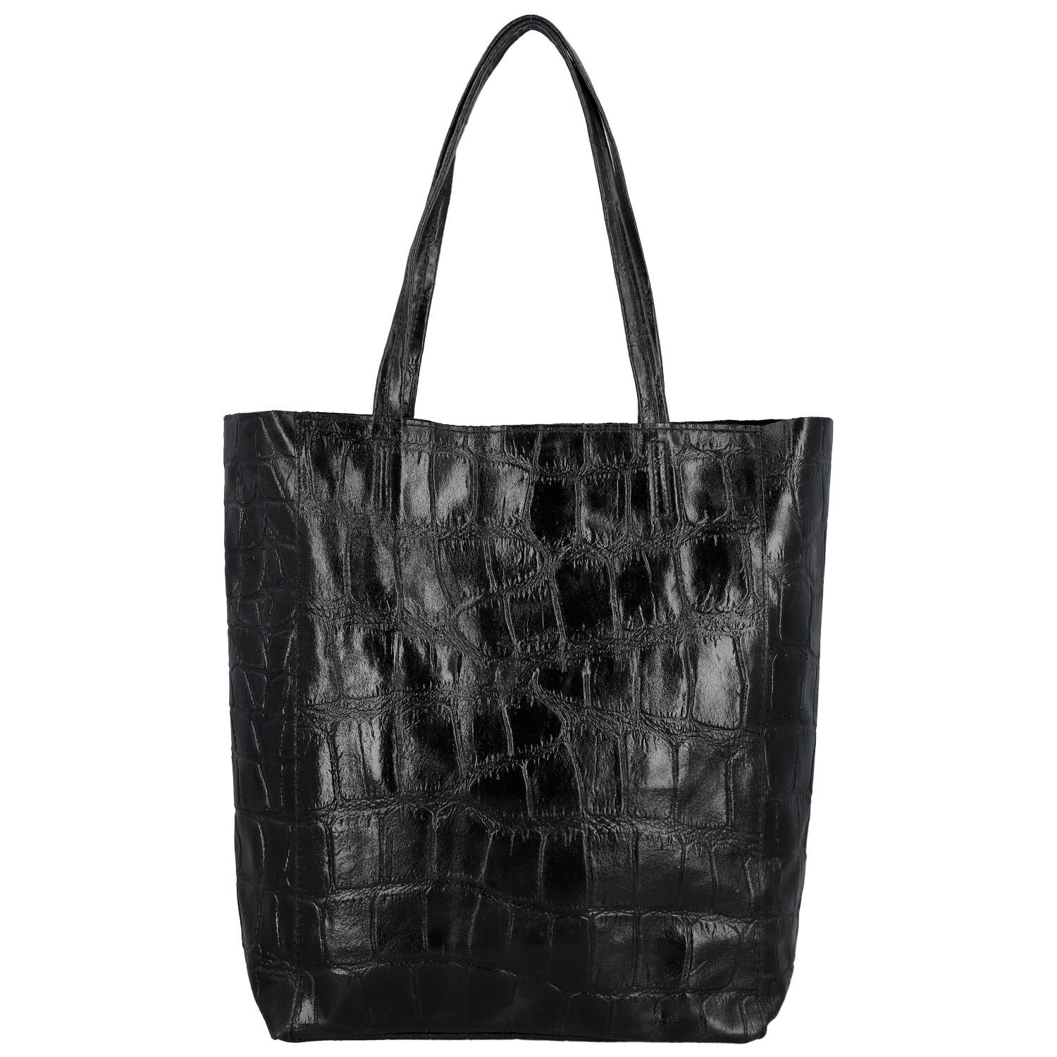 Dámska kožená kabelka na rameno čierna - Delami Vera Pelle Rista