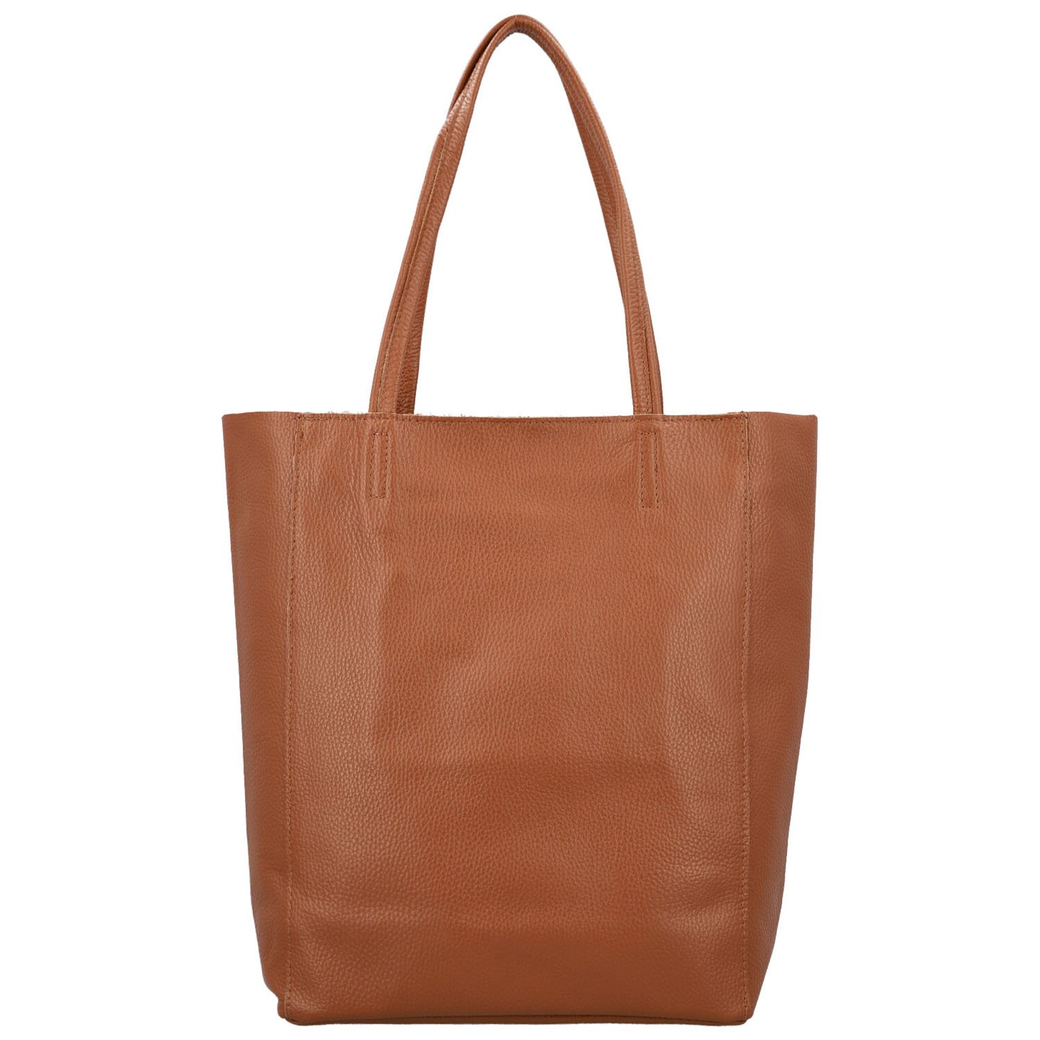 Dámska kožená kabelka na rameno koňaková - Delami Vera Pelle Saniela